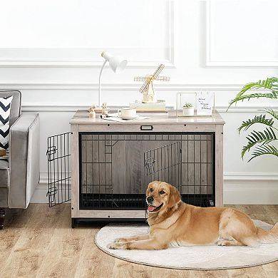 Furniture Dog Crate for Medium and Large Dogs with Pull-Out Tray