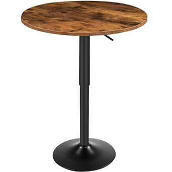 Modern Round Pub Table with Adjustable Height for Dining or Bar Use