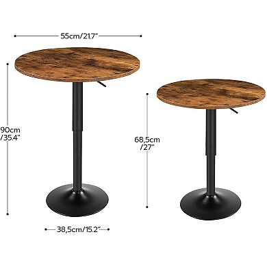 Modern Round Pub Table with Adjustable Height for Dining or Bar Use
