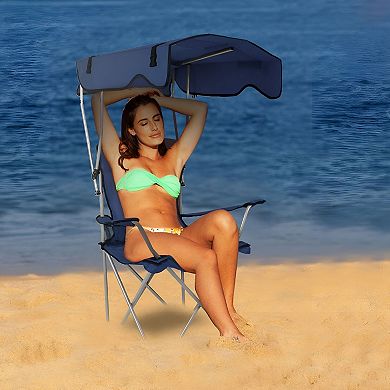 Compact Folding Canopy Chair for Outdoor Relaxation with Shade