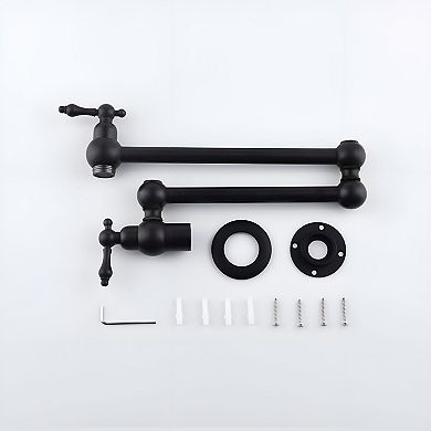 Wall Mount Pot Filler Faucet Dual Handle Kitchen Faucet