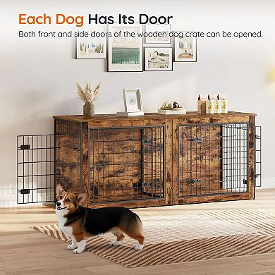 Multi-Functional Dog Crate Furniture with Spacious Interior, Adjustable Feet, Modern Home Design