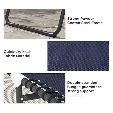 Folding Outdoor Lounge Chairs Set of 2 Reclining Patio Beach Chairs