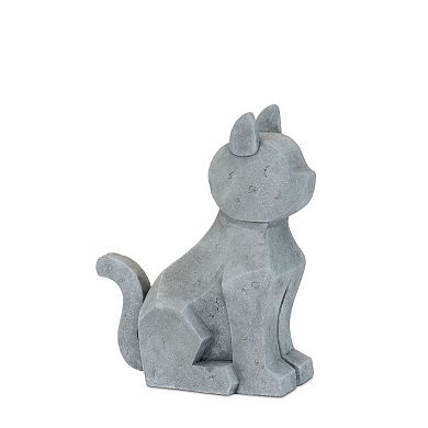 Polyresin Cat and Dog Figurines Set Tabletop Shelf Mantel Home Decor Accent