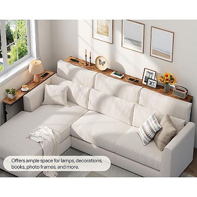 Multi-Use Adjustable Table with USB, Type-C, and AC Outlets for Living Rooms