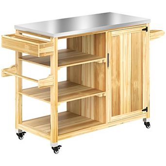 Multi-Use Outdoor Cart with Stainless Top for Grill Pizza Oven or Prep