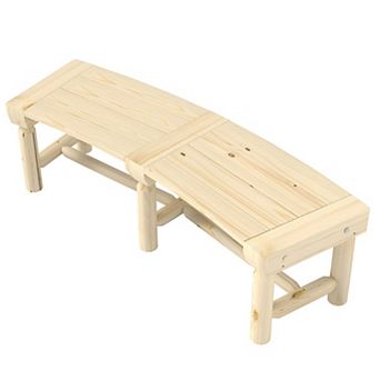 Outdoor Wooden Garden Bench Slatted Patio Seating
