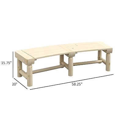 Outdoor Wooden Garden Bench Slatted Patio Seating