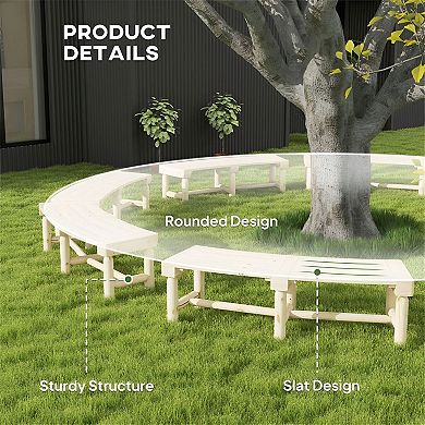 Outdoor Wooden Garden Bench Slatted Patio Seating