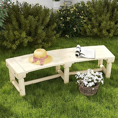 Outdoor Wooden Garden Bench Slatted Patio Seating
