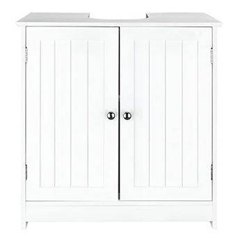Under Sink Vanity Cabinet with Double Doors and Shelves, Space Saving Organizer