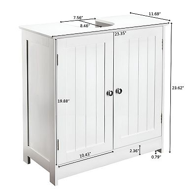 Under Sink Vanity Cabinet with Double Doors and Shelves, Space Saving Organizer