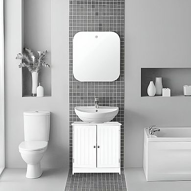 Under Sink Vanity Cabinet with Double Doors and Shelves, Space Saving Organizer