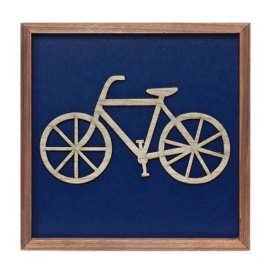 Set of 3 Framed Camping Wall Art Tent Camper and Bicycle Prints Adventure Theme Square Wall Decor