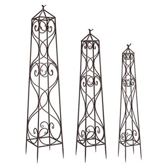 Set of 3 Metal Garden Trellis for Climbing Plants Outdoor Decorative Plant Support Frame
