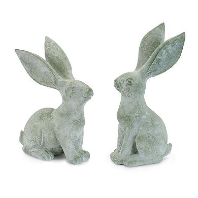Set of 4 Rabbit Figurine Tabletop Decor with Long Ear Design for Indoor Display, Mantel, Console