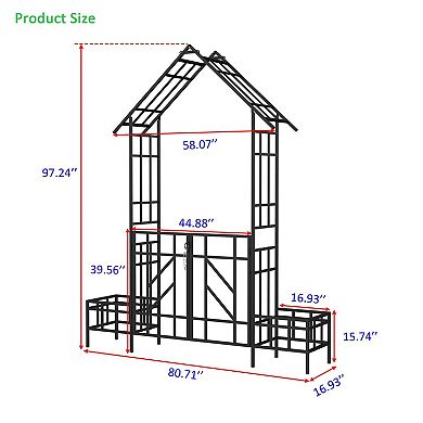Decorative Garden Arbor for Vertical Plants, Climbing Vines, Roses, and Outdoor Privacy