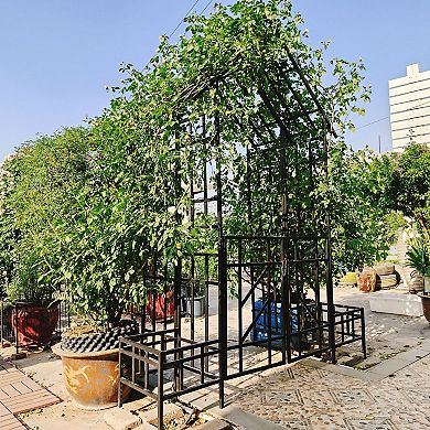 Decorative Garden Arbor for Vertical Plants, Climbing Vines, Roses, and Outdoor Privacy
