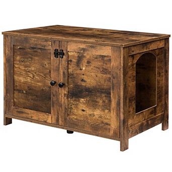 Modern Cat Litter Box Enclosure with Storage and Easy Access Doors