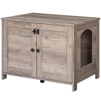 Modern Cat Litter Box Enclosure with Storage and Easy Access Doors