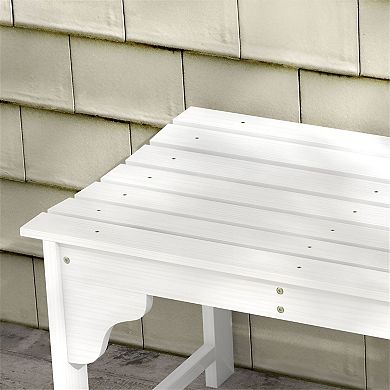 Outdoor Eucalyptus Wood Bench with Slat Design Varnished Finish Ideal for Patio
