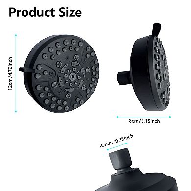 Multi-Function Shower Head with Swivel Ball and Silicone Nozzles, Rust-Resistant