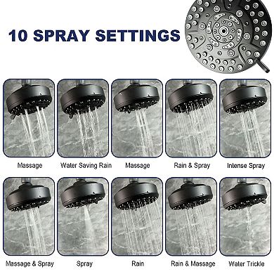 Multi-Function Shower Head with Swivel Ball and Silicone Nozzles, Rust-Resistant