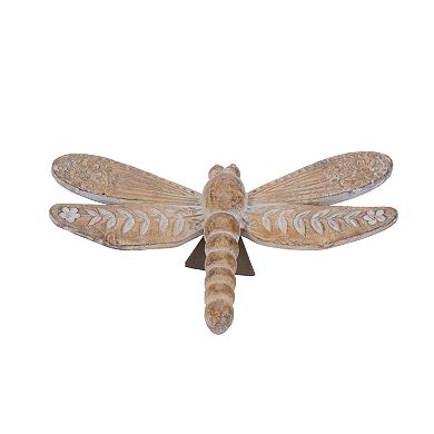 Set of 4 Insect Shelf Sitter Decor with Floral Etched Details for Tabletop Display