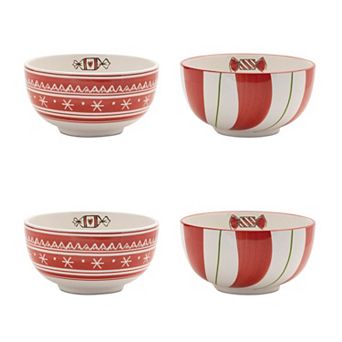 Set of 4 Santa Candy Bowls for Holiday Treat Serving and Dessert Table Display
