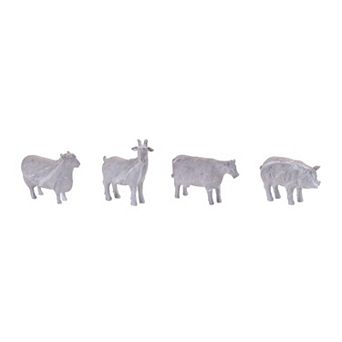 Set of 4 Farmhouse Animal Shelf Decor Accents for Mantel, Console and Table Styling
