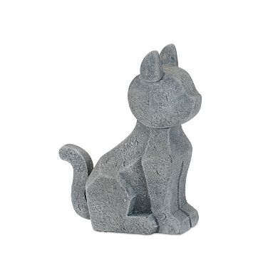 Set of 4 Sitting Cat and Dog Figurines Resin Distressed Tabletop Shelf Mantel Decor