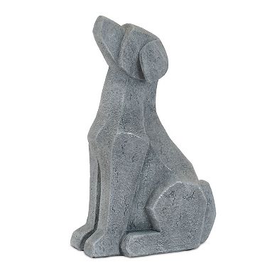 Set of 4 Sitting Cat and Dog Figurines Resin Distressed Tabletop Shelf Mantel Decor
