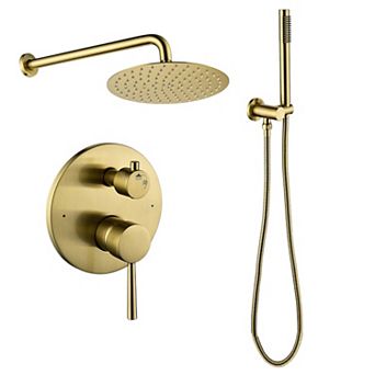 Wall-Mount Shower System with Handheld Sprayer and Pressure-Balancing Valve