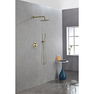 Wall-Mount Shower System with Handheld Sprayer and Pressure-Balancing Valve