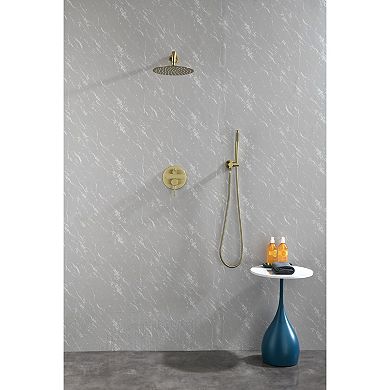 Wall-Mount Shower System with Handheld Sprayer and Pressure-Balancing Valve