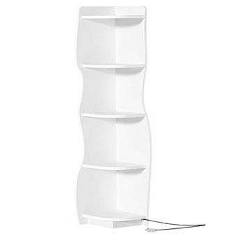 5 tier Corner Shelf with LED Light, Remote Control for Books or Décor
