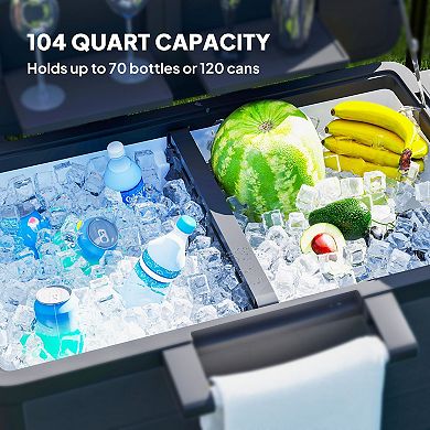 Outdoor Beverage Cart with Insulated Cooler Folding Lid and Storage
