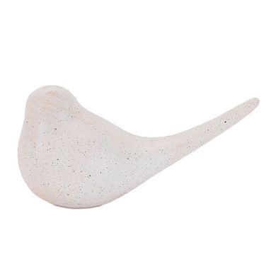 Set of 4 Ceramic Bird Figurine Tabletop Decor with Distressed Speckled Finish for Mantel, Console