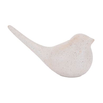 Set of 4 Ceramic Bird Figurine Tabletop Decor with Distressed Speckled Finish for Mantel, Console