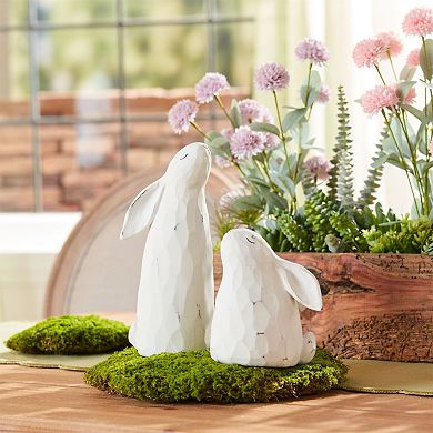 Set of 4 Bunny Figurine Tabletop Decor with Soft Sculpted Details for Indoor Display