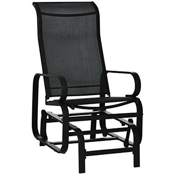Outdoor Gliding Chair for Porch with Mesh Seat and Powder Coated Steel Frame