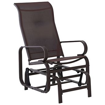 Outdoor Gliding Chair for Porch with Mesh Seat and Powder Coated Steel Frame