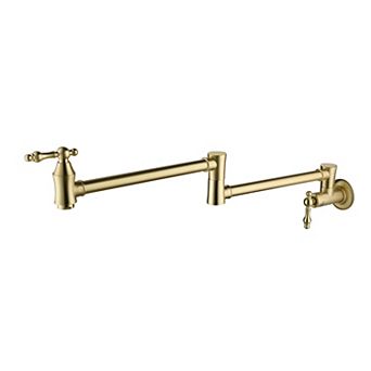 Wall-Mounted Pot Filler Faucet with Swivel Spout and Dual Handles