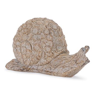 2pc Turtle and Snail Tabletop Decor with Floral Shell Details for Mantel, Console and Table Display