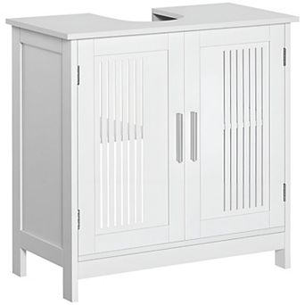 Under Sink Bathroom Storage Cabinet with U-Shaped Cutout and Adjustable Shelf