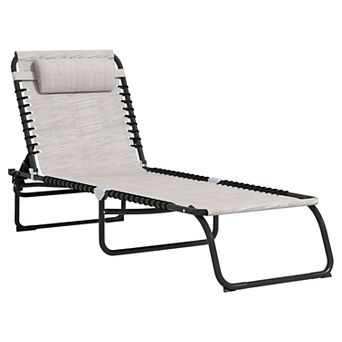 Mesh Sling Lounge Chair with Adjustable Recline for Travel and Outdoors