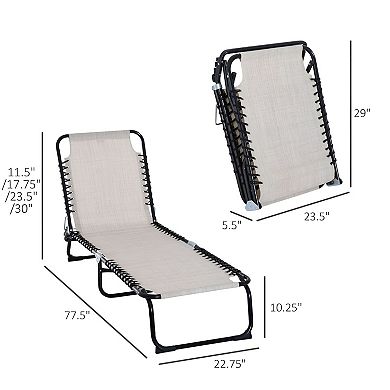 Mesh Sling Lounge Chair with Adjustable Recline for Travel and Outdoors