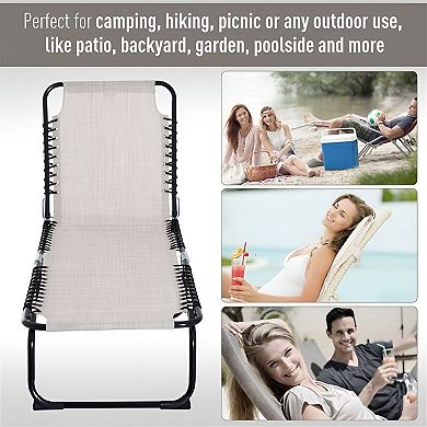 Mesh Sling Lounge Chair with Adjustable Recline for Travel and Outdoors