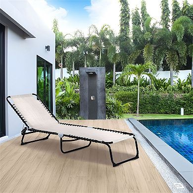 Mesh Sling Lounge Chair with Adjustable Recline for Travel and Outdoors