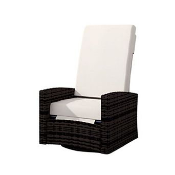 PE Rattan Swivel Recliner Chair with Cushions Outdoor Patio Chair